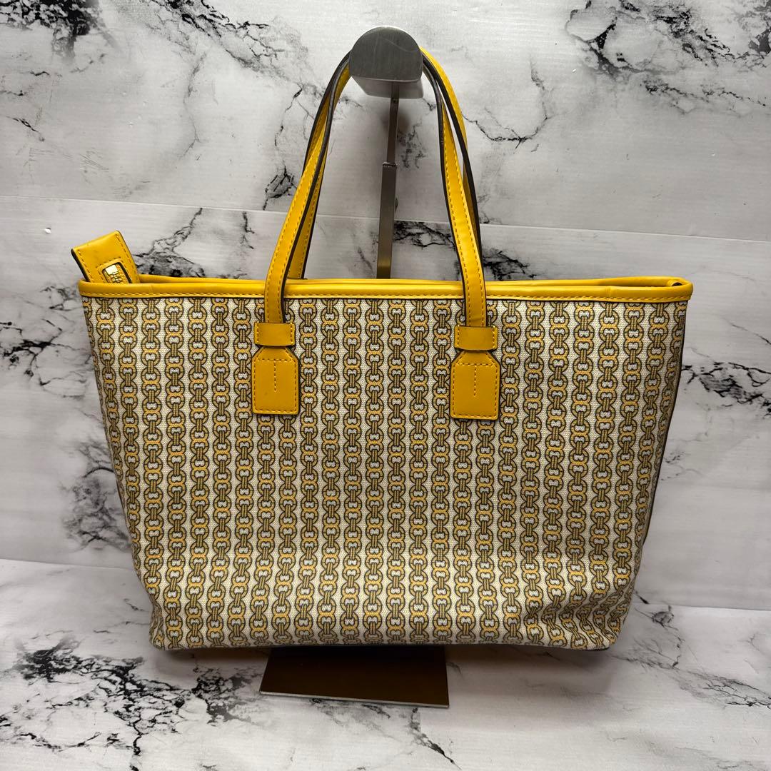 (美品)大人気、トリーバーチ、ジェミニリンク、2way、PVC、人気色、総柄、金