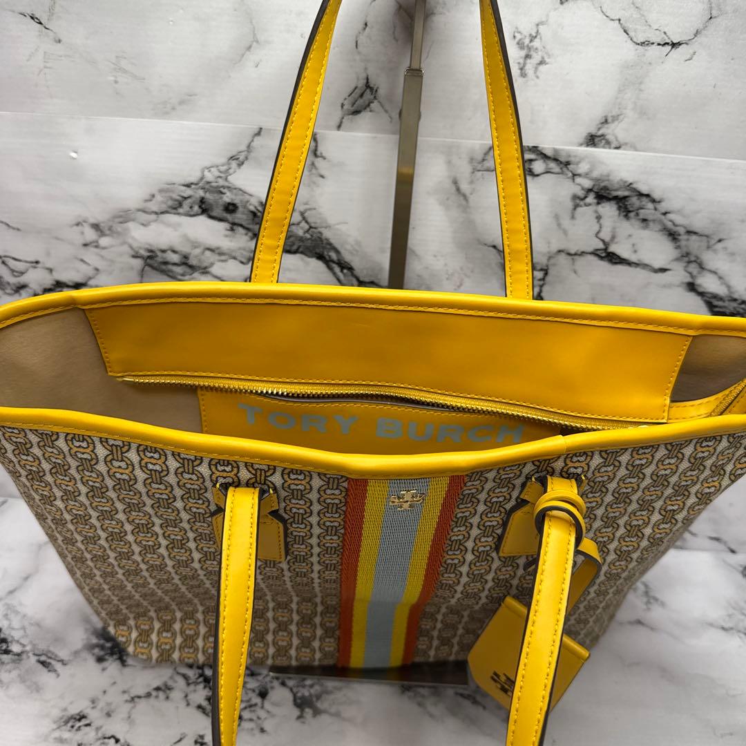 (美品)大人気、トリーバーチ、ジェミニリンク、2way、PVC、人気色、総柄、金