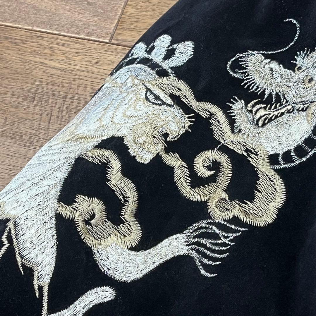 星姫hoshihime スカジャン　龍虎　黒　別珍　サイズフリー