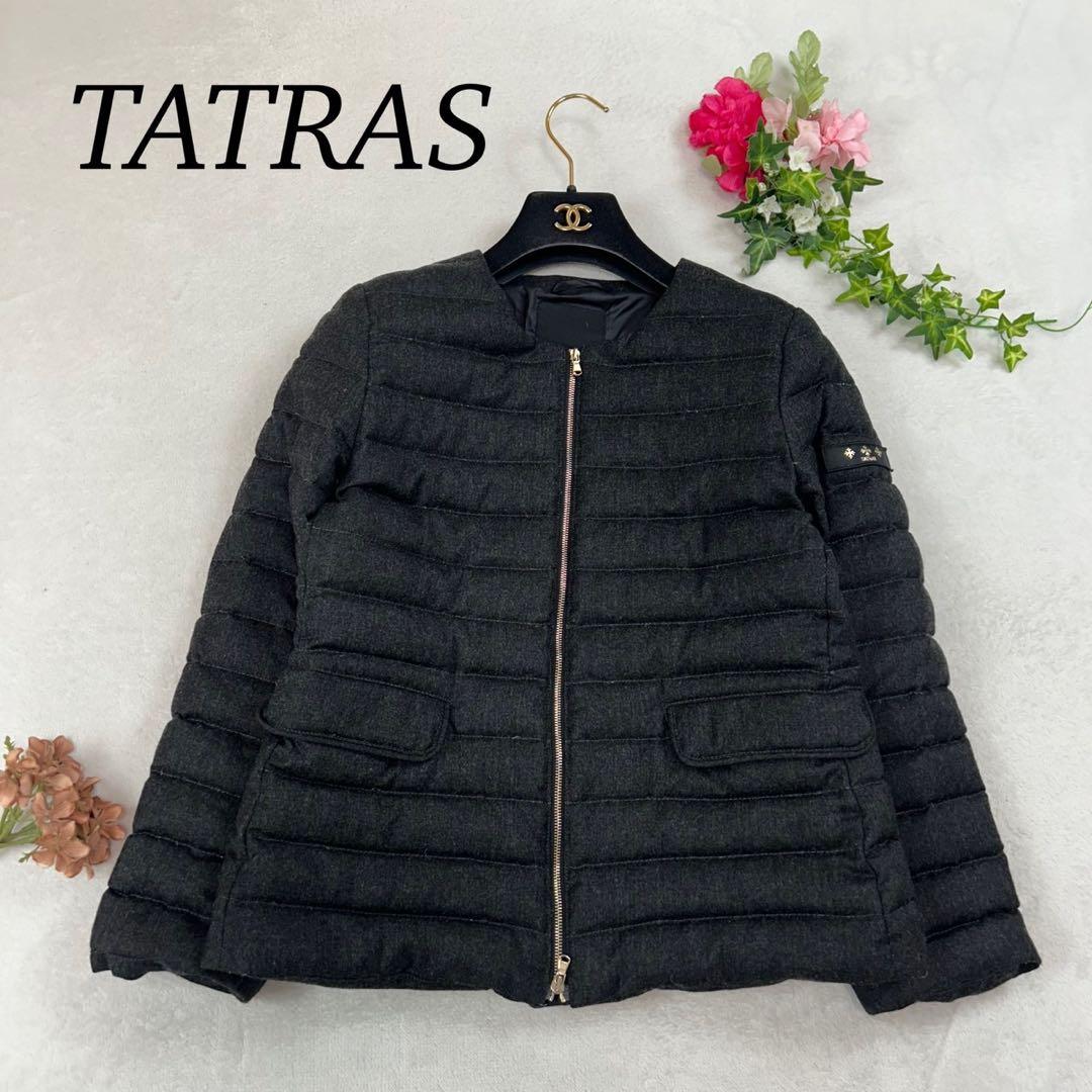 K660 美品 S タトラス ゴールド金具 ダウンジャケット グレー レディース