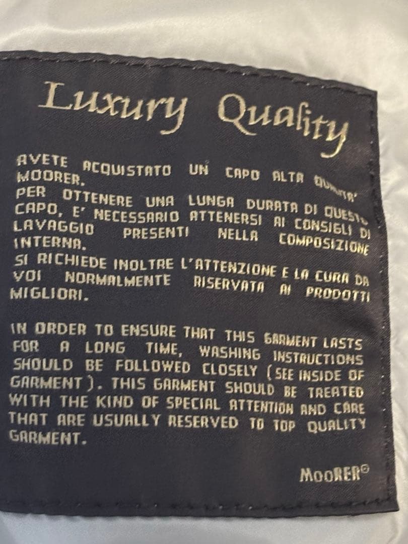 【美品】MOORER NAIROBI-PXフーデッドダウンコート38ライトグレー