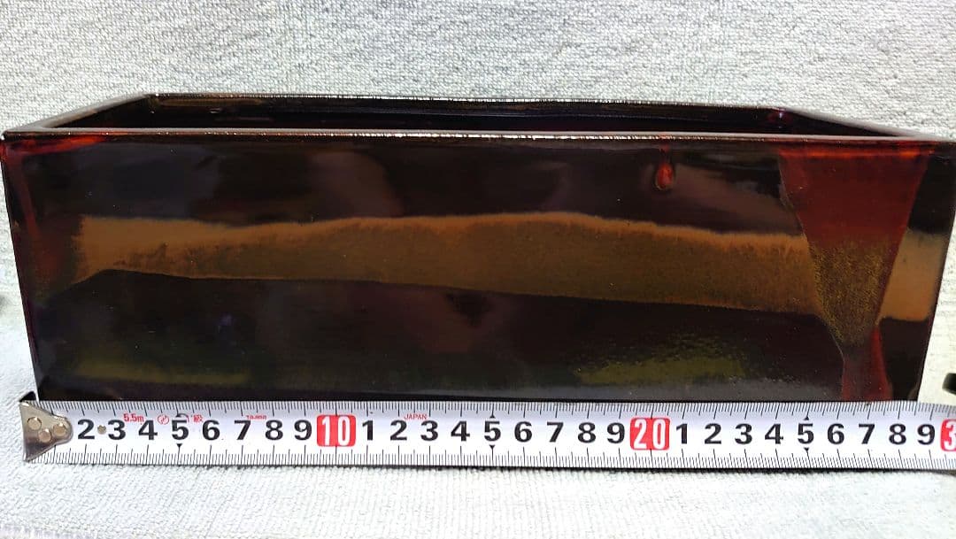 会津本郷焼 鰊鉢 にしん鉢 ニシン鉢 角鉢 飴釉 東北民窯 民芸 入れ物