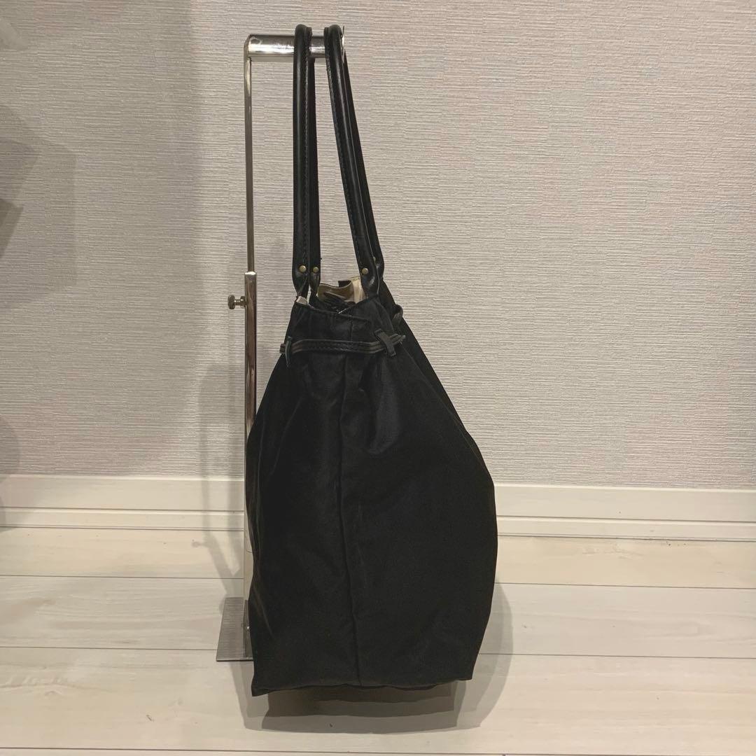 美品✨フェリージ トートバッグ 巾着 ナイロン レザー ブラック