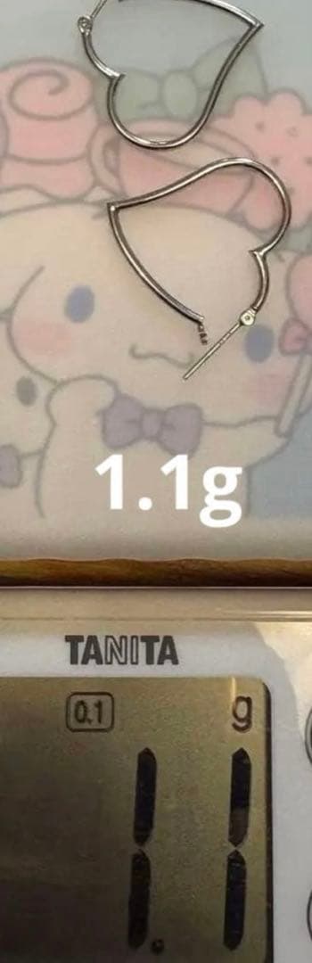 10金 ピアス ハート ホワイトゴールド オープンハート フープピアス