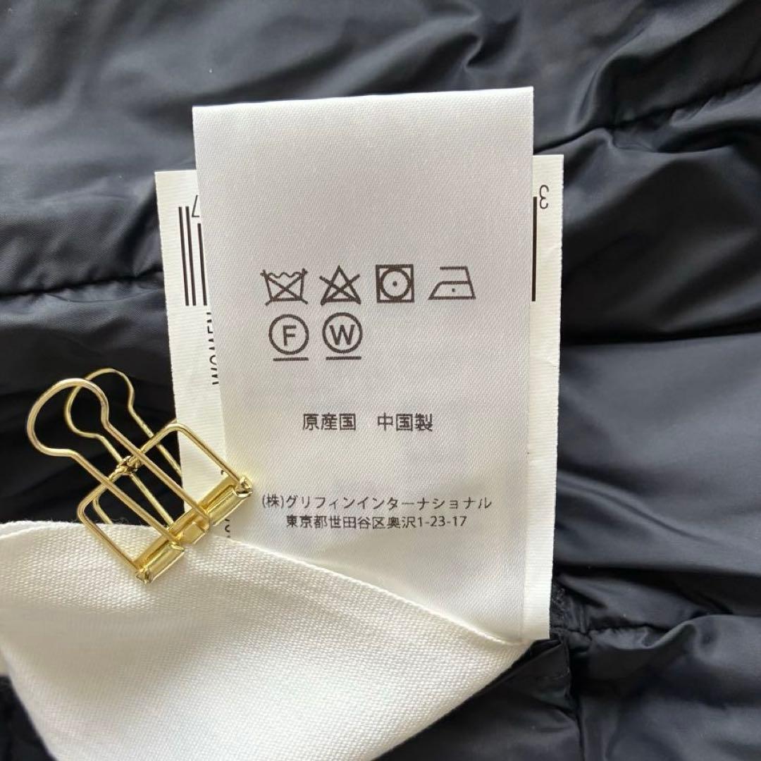 美品 ピレネックス カンヌ ノーカラーダウンジャケット 38 濃紺