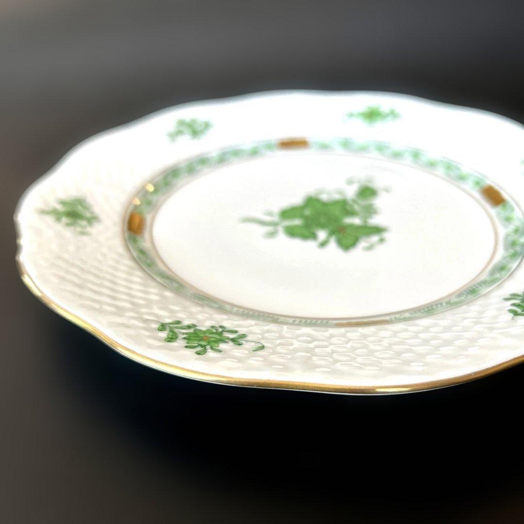 ヘレンド アポニーグリーン プレート 20.5cm 2枚セット