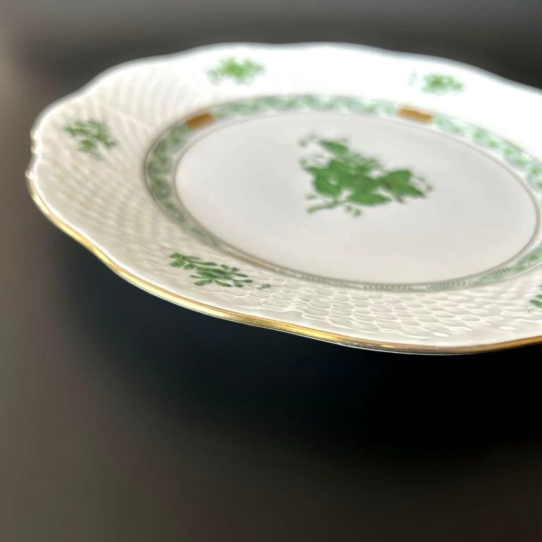 ヘレンド アポニーグリーン プレート 20.5cm 2枚セット
