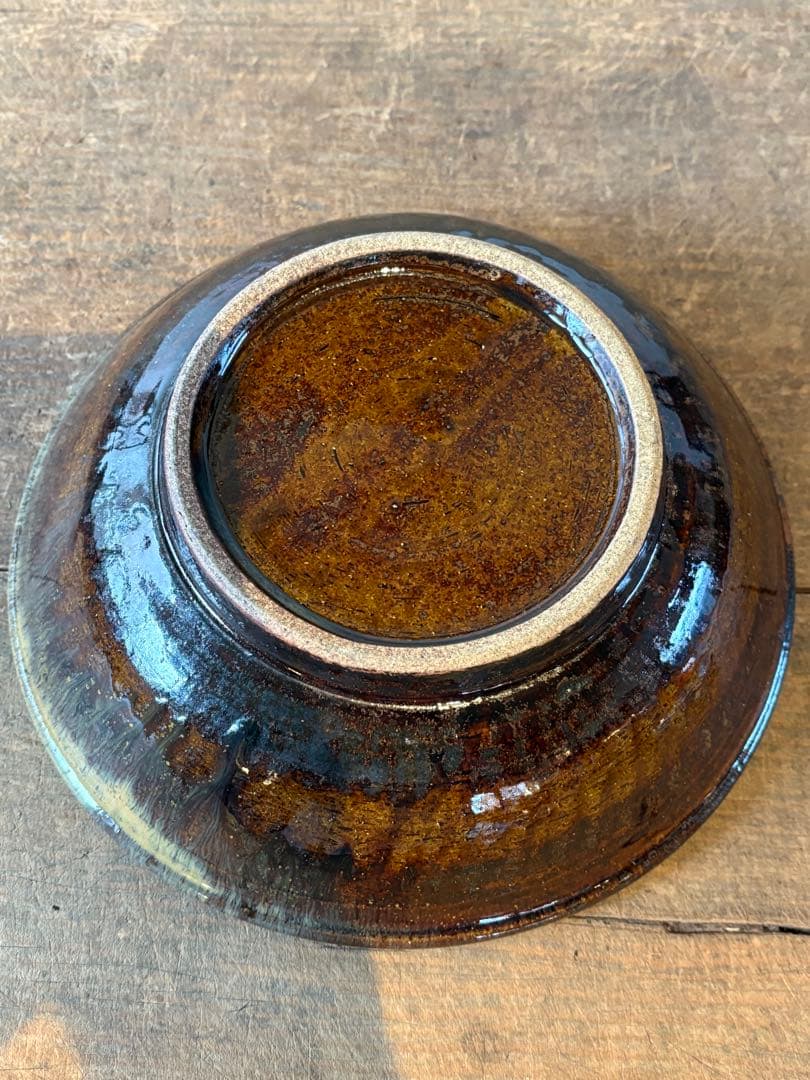 熊本県　ふもと窯　大鉢　スリップウェア