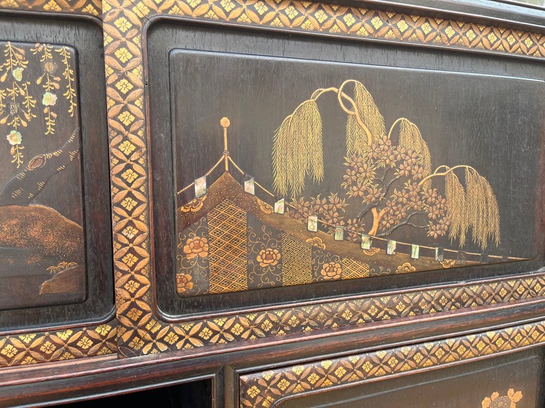 螺鈿 茶棚 茶箪笥 飾り棚 中国 インテリア 年代物 当時物 アンティーク