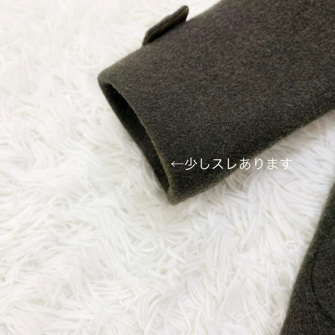 マドモアゼル ノンノン ウール カシミヤ ダッフルコート フーディ チェック