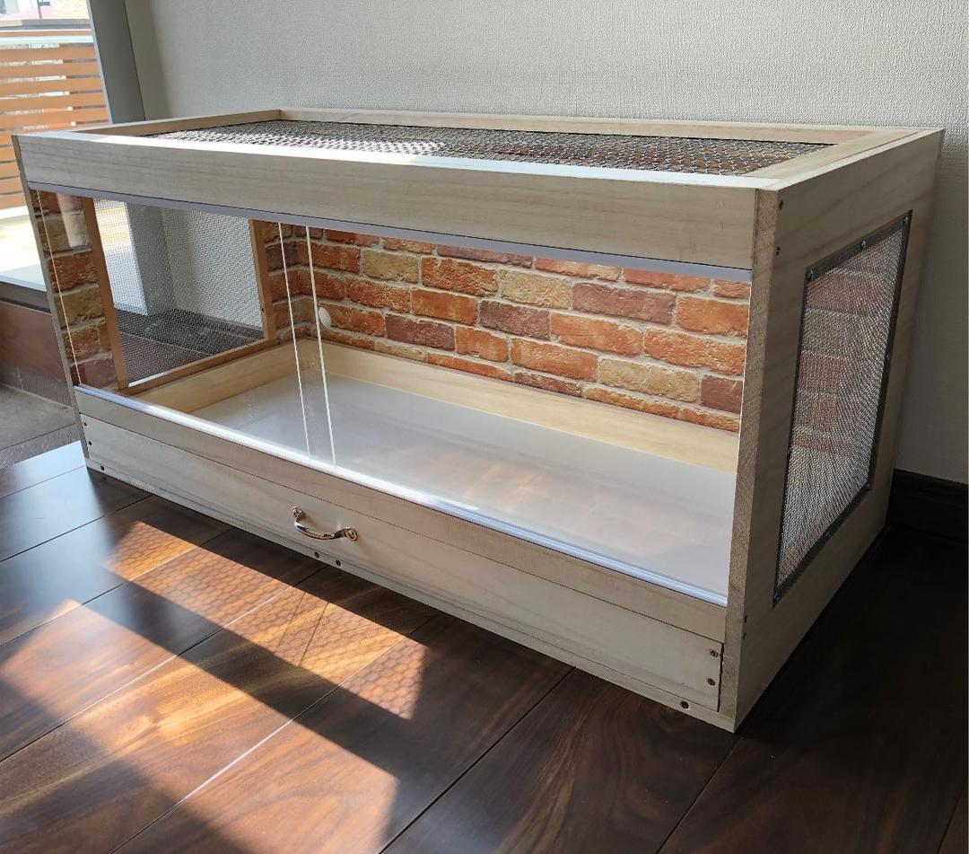 新品　木製ケージ　ハリネズミ　ハムスター　引出しタイプ　小動物　爬虫類　両生類