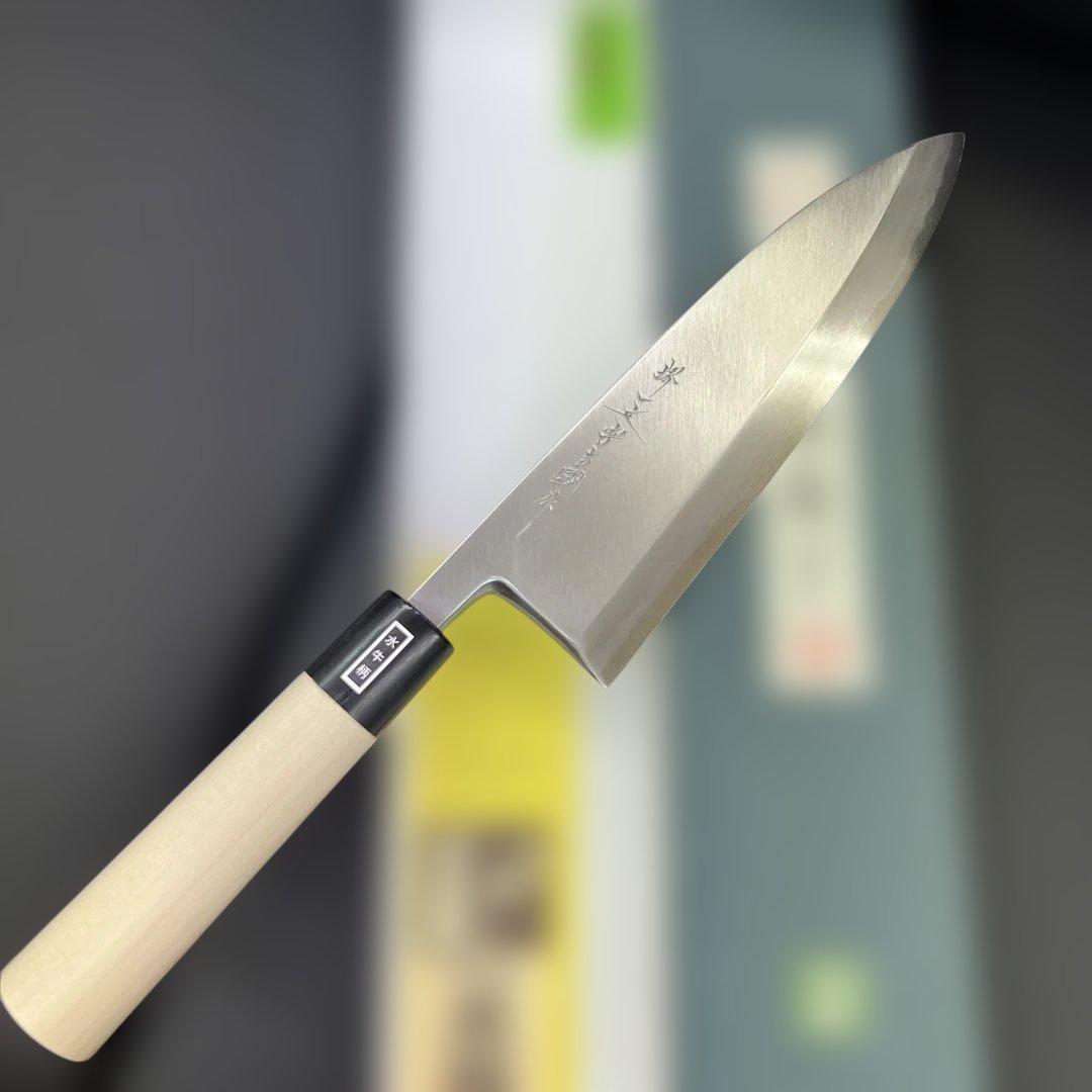 ★新品送料込★白二鋼はがね鍛造出刃包丁210mm七寸水牛柄マチ磨き裏押し加工