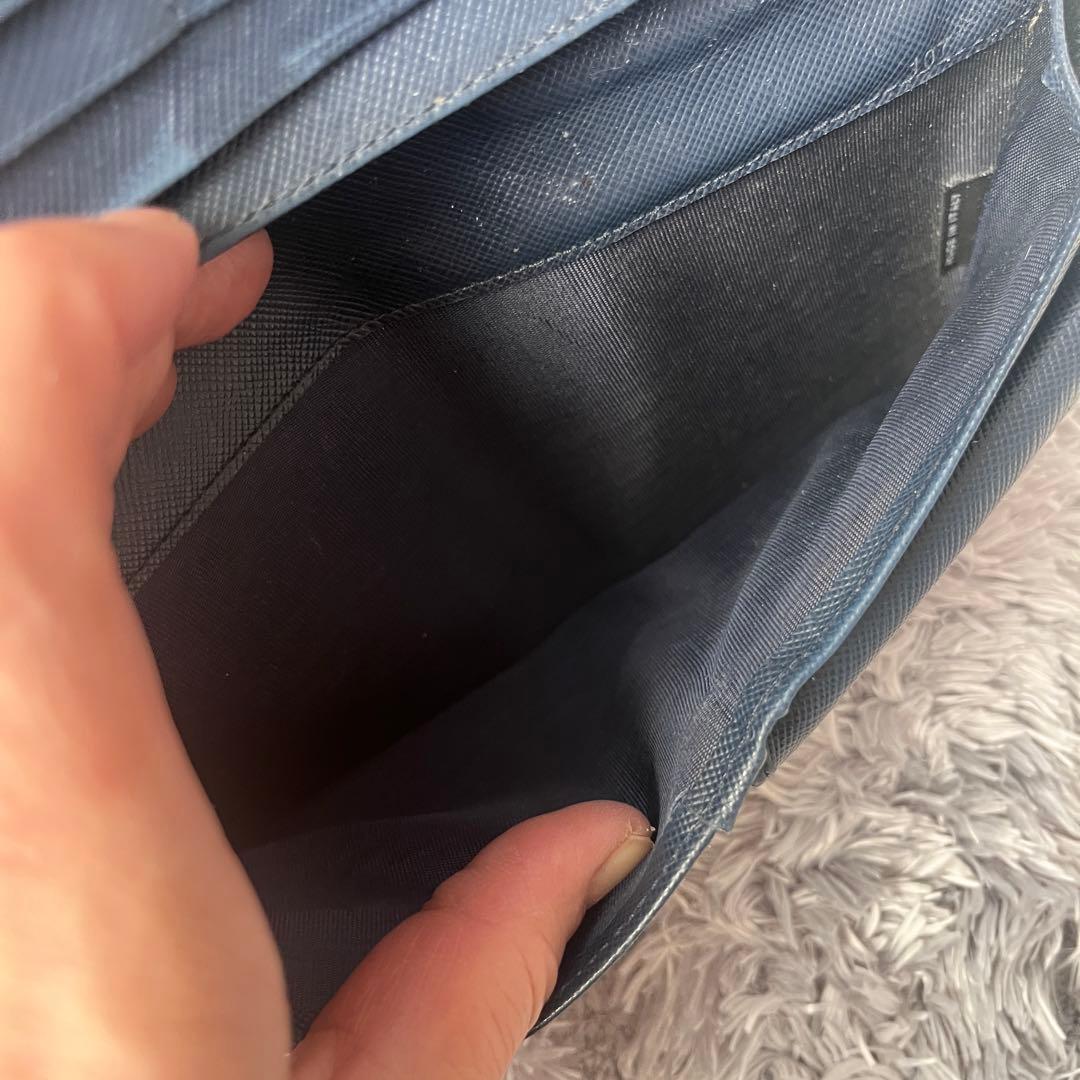 PRADA✨ラウンドファスナー　バイカラー　三角ロゴ　グリーン　ネイビー　メンズ