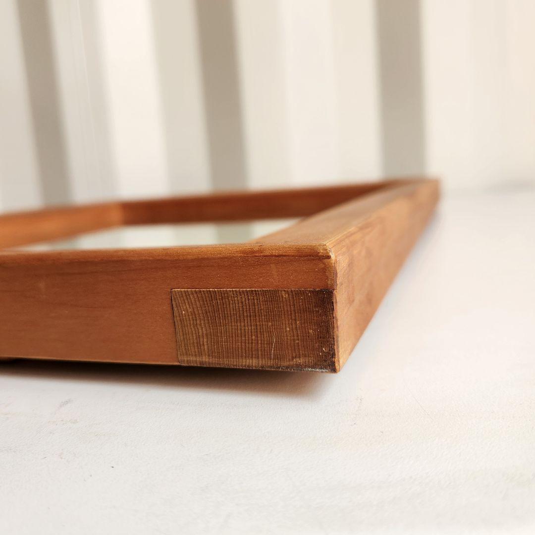 ヴィンテージ　木製フレーム　ウォールミラー 壁掛け鏡 天然木 鏡