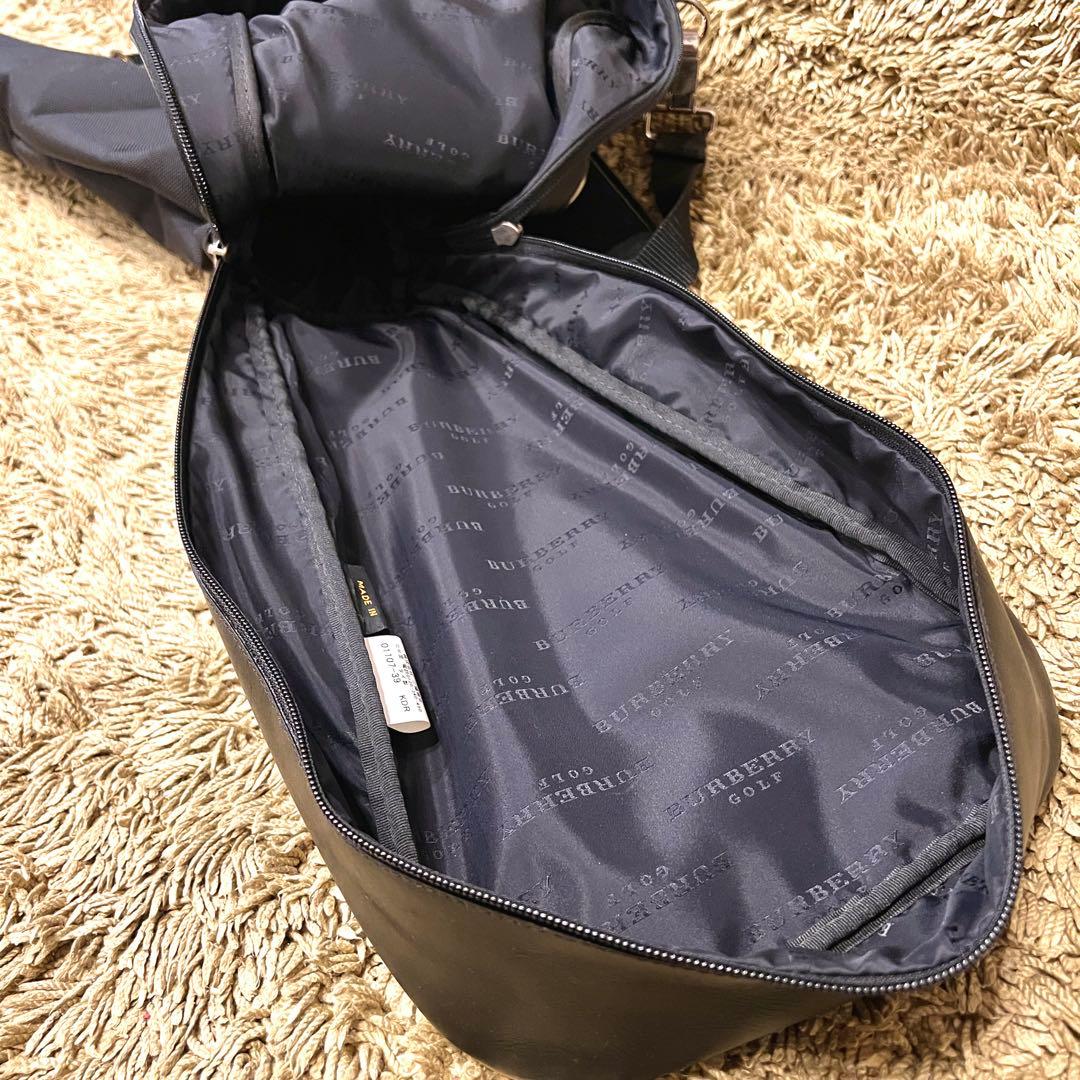 希少　BULBERRY 三陽商会品　ゴルフバッグ　クラブバッグ　ブラック　レザー