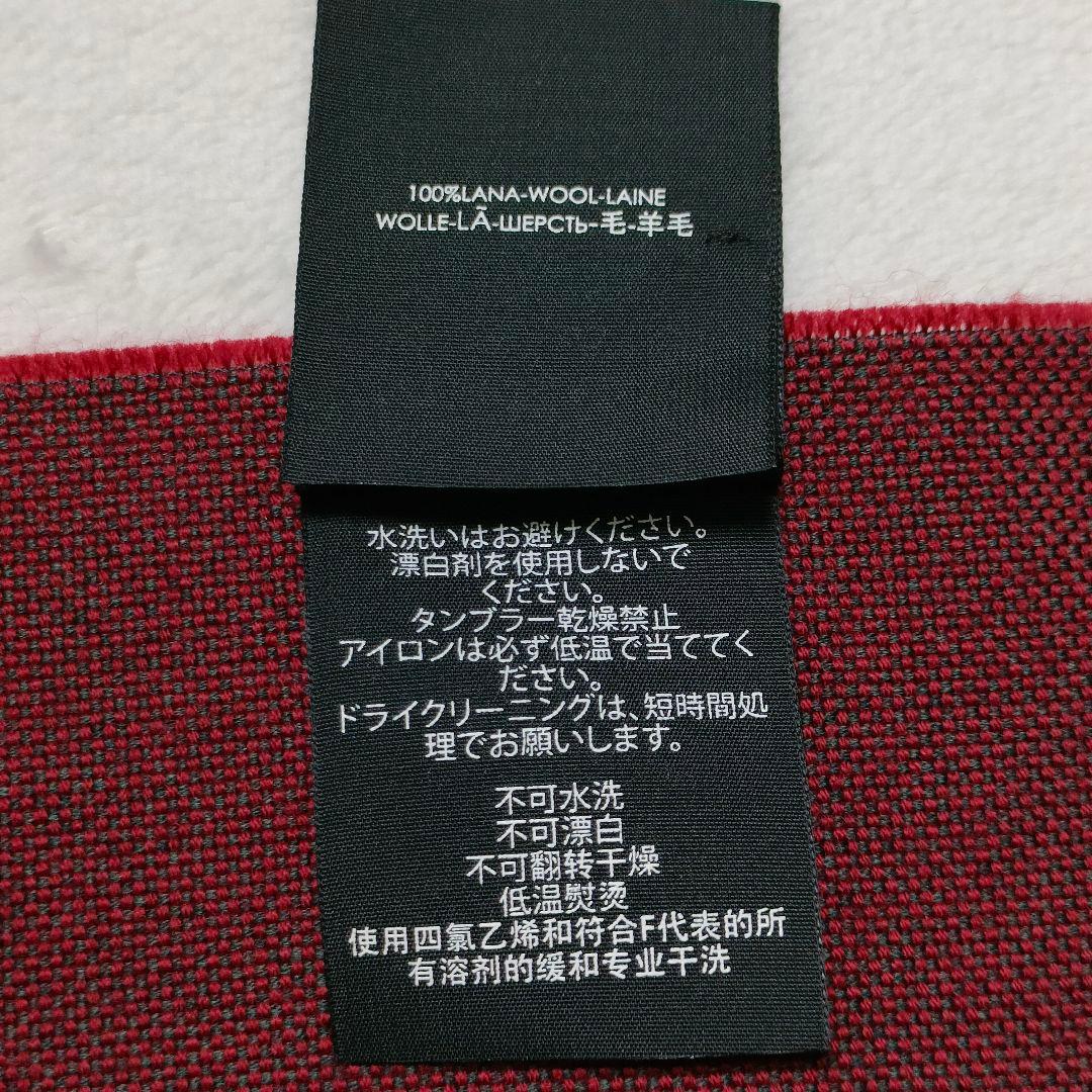 GUCCI　ストール　マフラー　GG　リバーシブル　レッド　グレー