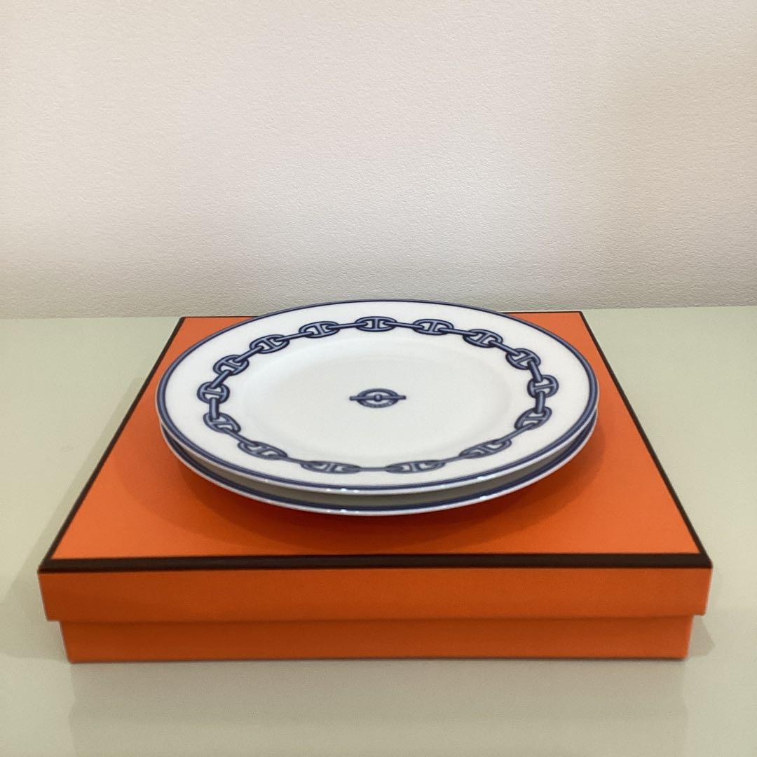 【新品】　HERMES エルメス　シェーヌダンクル　プレート　2枚