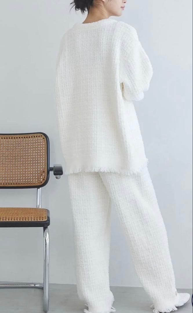 ジェラートピケ　ロブション　ツイードモコプルオーバー＆ロングパンツ