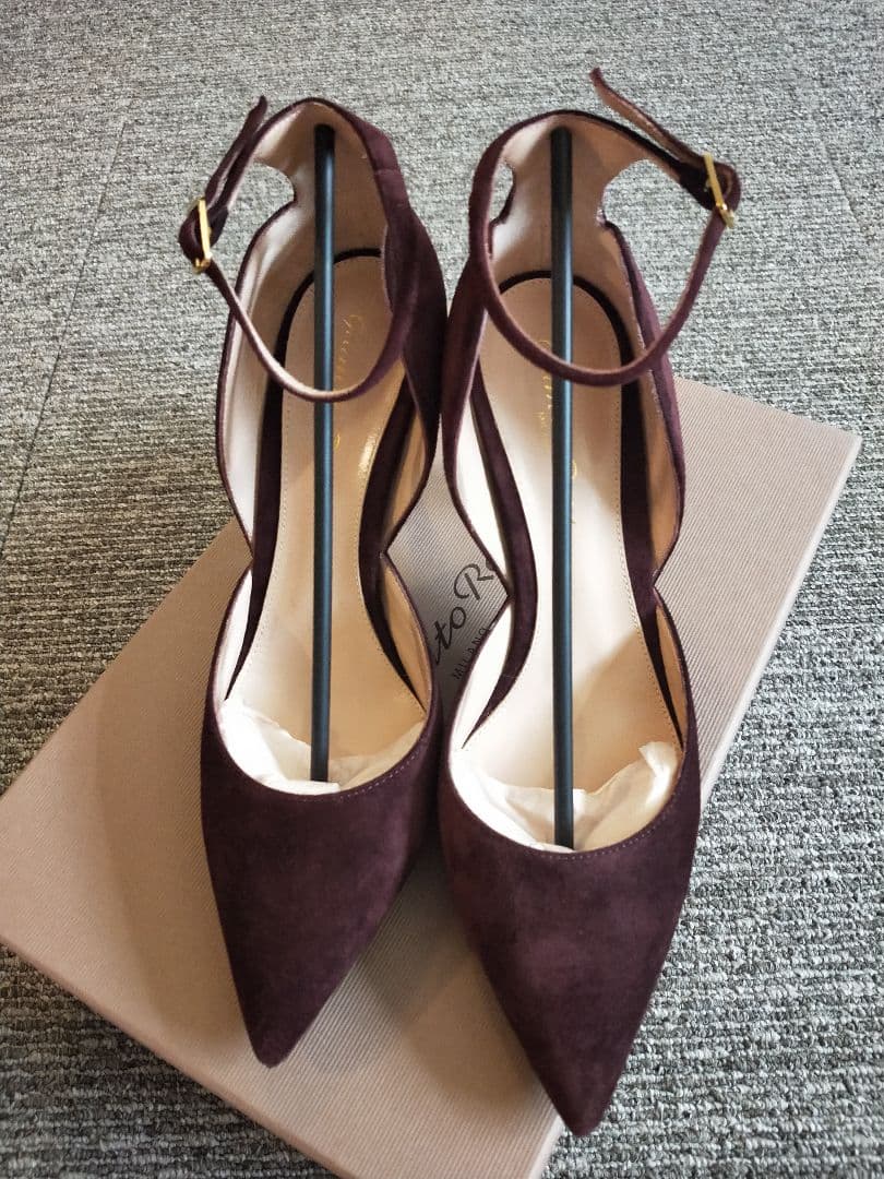 極美品　ジャンヴィトロッシ　パンプス　スエード　ブラウン　アンクルストラップ36