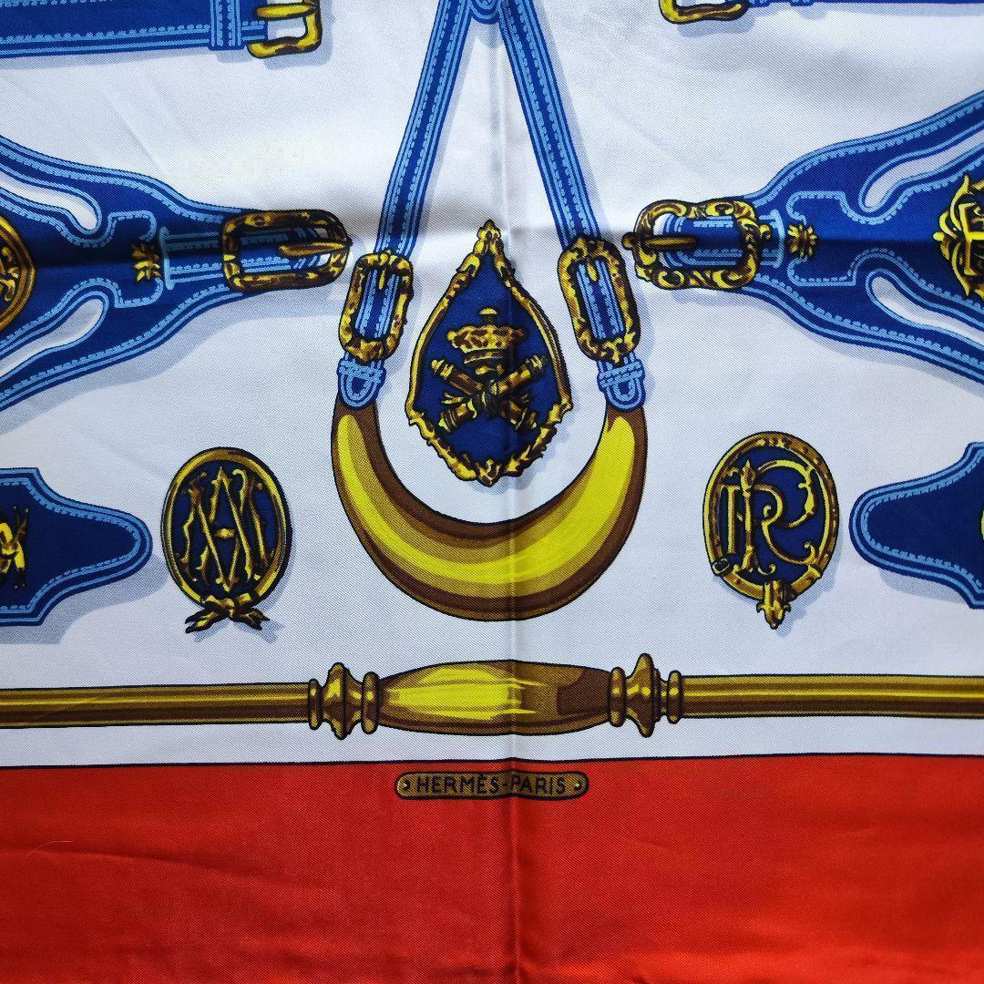 【未使用級】HERMES エルメス カレ90 大統領の馬具 スカーフ タグあり赤