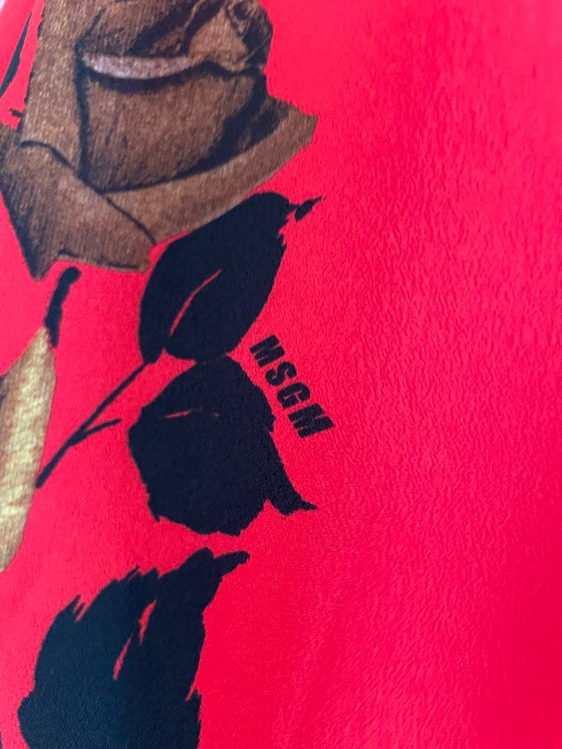 【MSGM】ローズプリントフレアブラウス　イタリア製