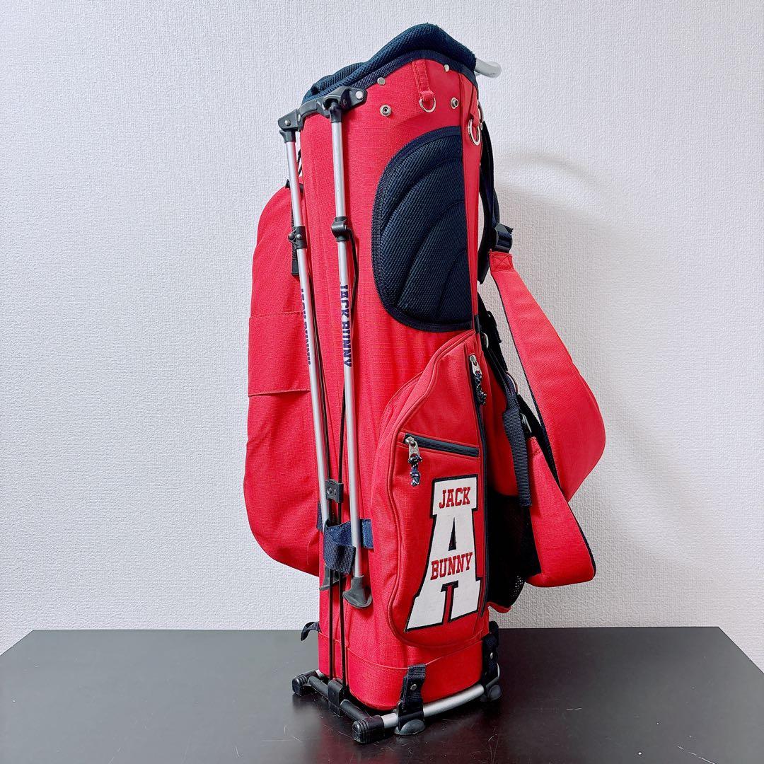 ジャックバニー スタンド式 キャディバッグ 5分割 9型 フードカバー付 レッド