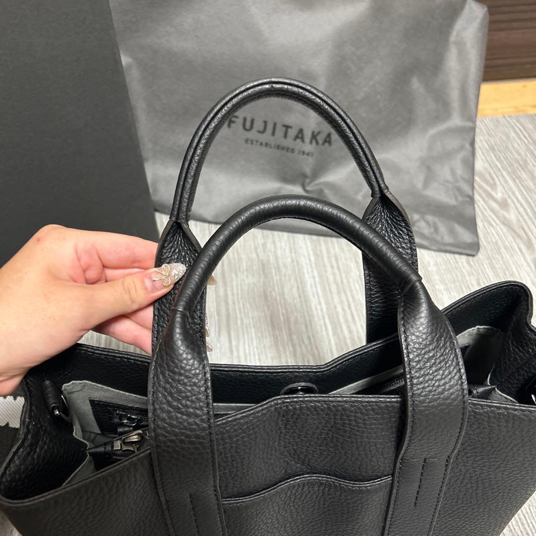 FUJITAKA 日本製　2wayレザートートバッグ　スモール