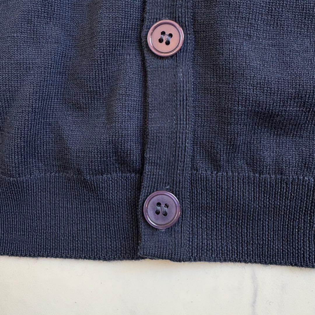 新品 ジョンスメドレー カーディガン ニット ウール L ネイビー 定価6万円