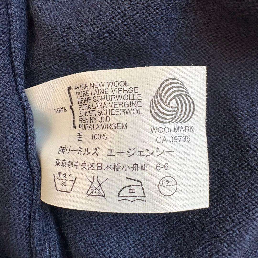 新品 ジョンスメドレー カーディガン ニット ウール L ネイビー 定価6万円