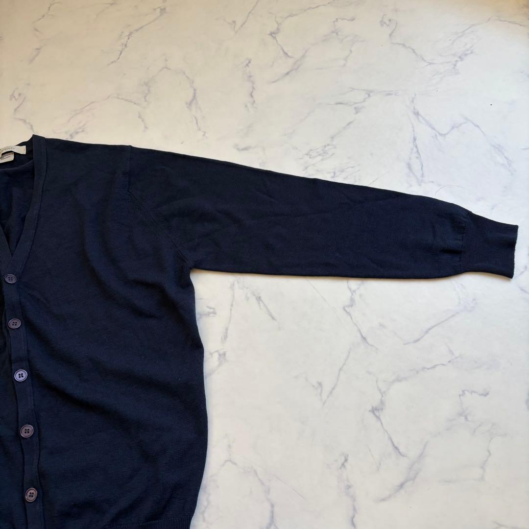 新品 ジョンスメドレー カーディガン ニット ウール L ネイビー 定価6万円