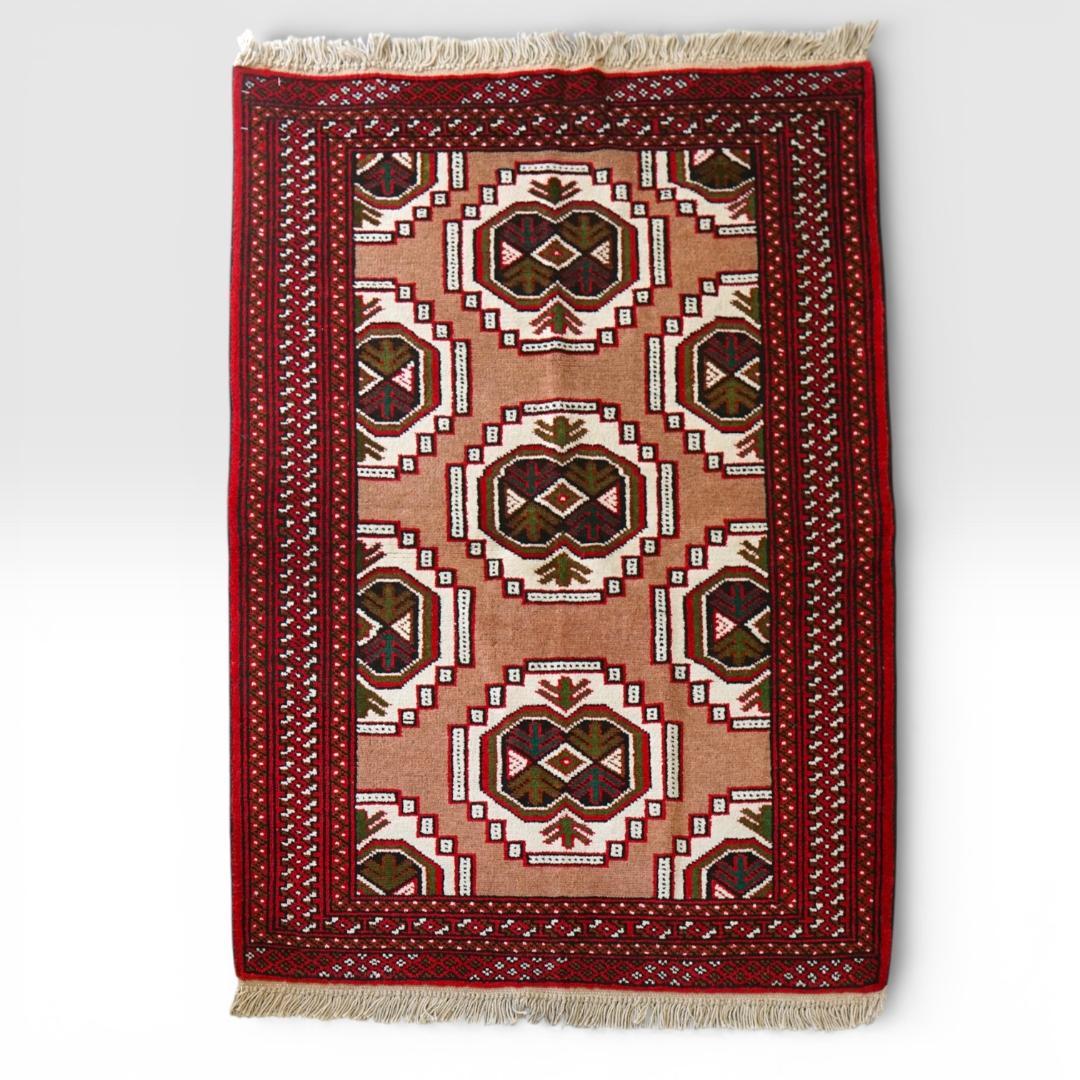 108x82cm トルクメン 手織り絨毯 ペルシャ絨毯 トライバルラグ