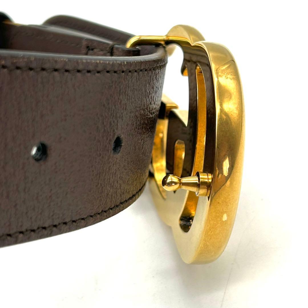 グッチ×アディダス GGマーモント レザー ベルト ブラウン 75-30 未使用