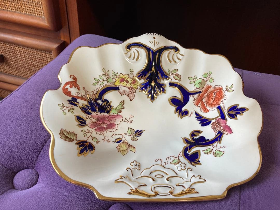 MASON'S リーフ型　トレイ　Blue Mandalay(ブルーマンダレイ)