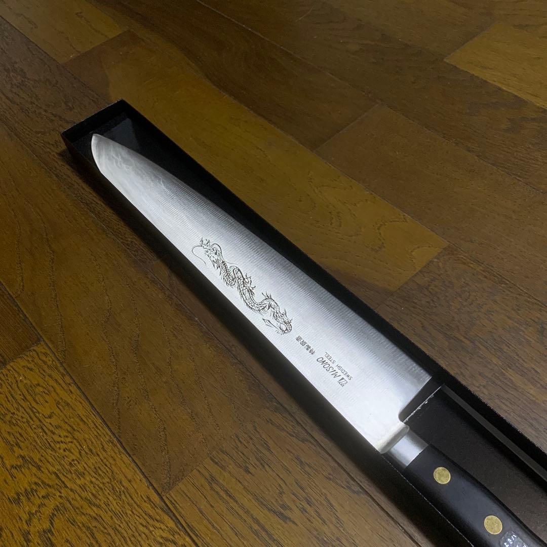 MISONO 牛刀 約36cm ドラゴン彫刻