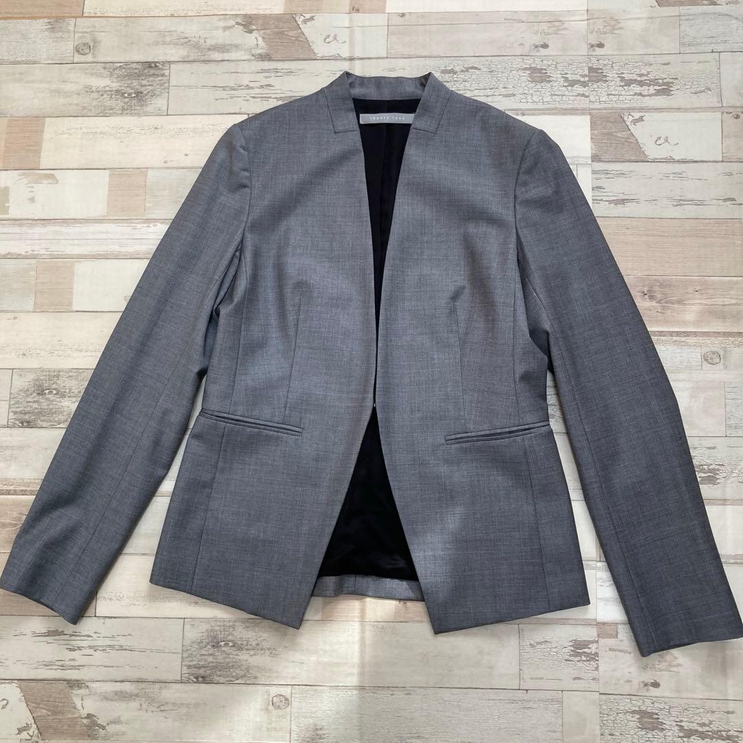 【美品】theory luxe ノーカラーパンツスーツ上下大きいサイズ40〜42