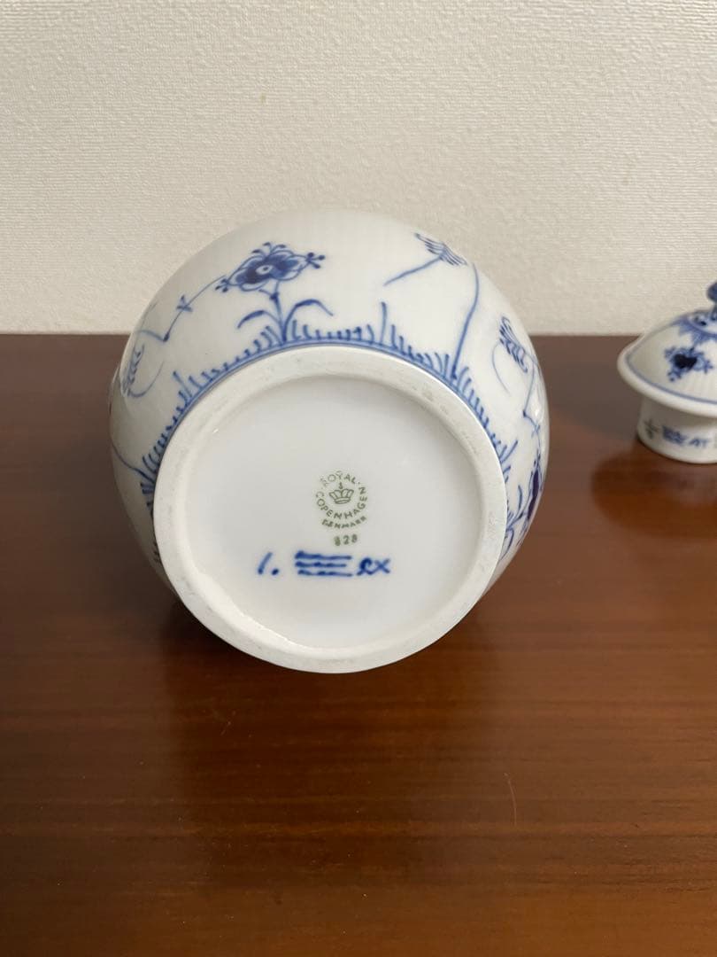 【未使用】ブルーフルーテッド ハーフレース　コーヒーポット