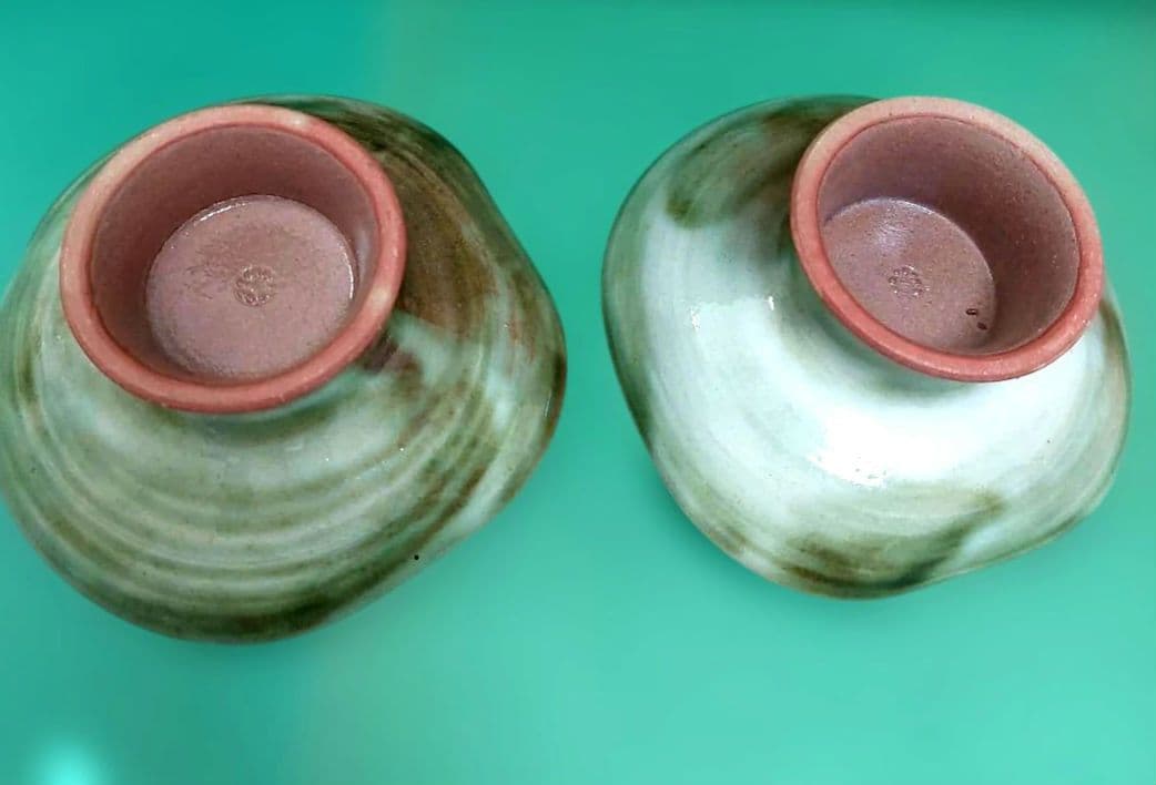 希少✨【土淵陶あん】清水焼　京焼　足付き　台付き　皿　色絵付け　2個