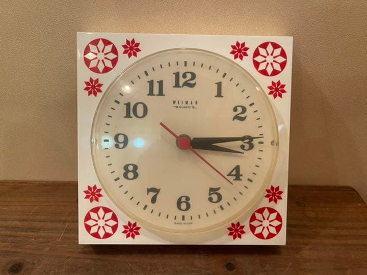 旧東ドイツGDR WEIMAR 壁掛け時計 雪華模様 ビンテージ レトロ
