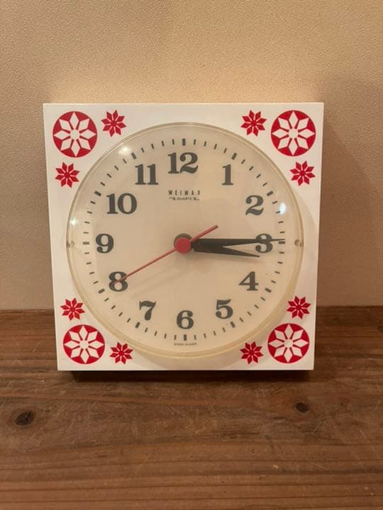 旧東ドイツGDR WEIMAR 壁掛け時計 雪華模様 ビンテージ レトロ