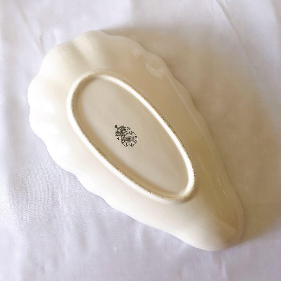 人気　リュネヴィル　シェル型ラヴィエ　前菜皿ブーケ柄　フランスアンティーク食器