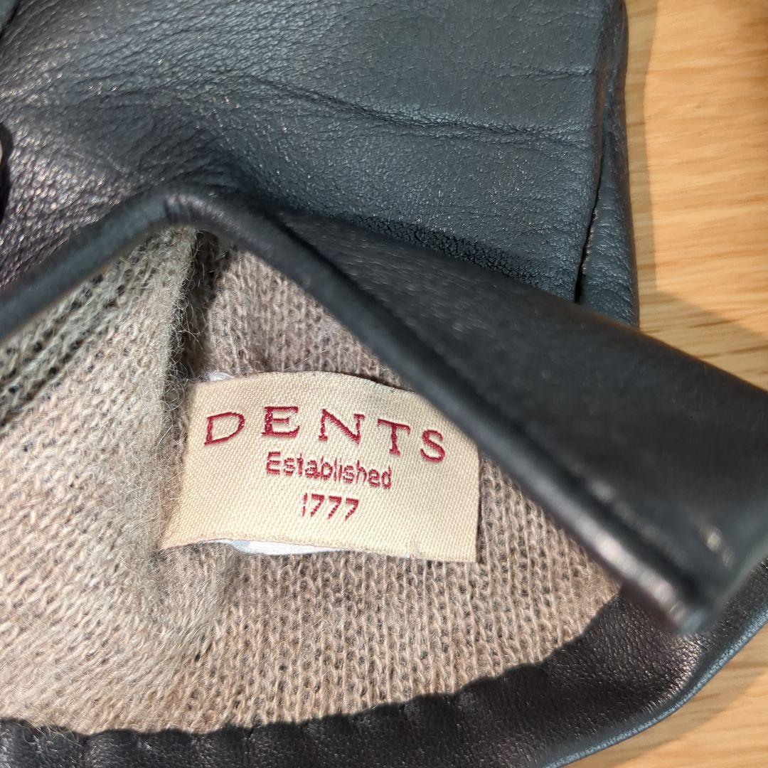 デンツDENTSヘアシープレザーグローブ手袋7 ブラックカシミヤBATH英国