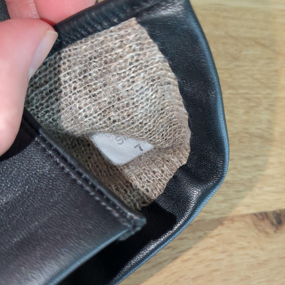 デンツDENTSヘアシープレザーグローブ手袋7 ブラックカシミヤBATH英国