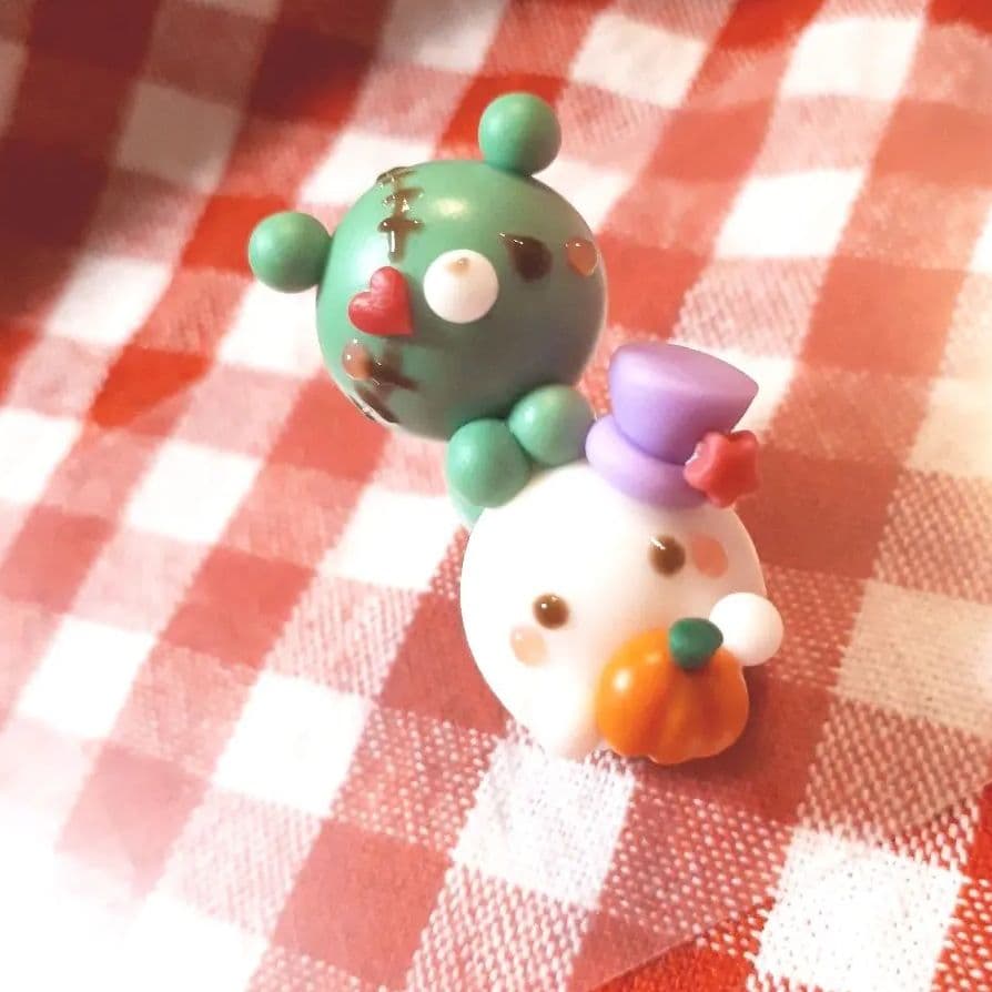 ハロウィン★お化けにちょこん♪つぎはぎクマ