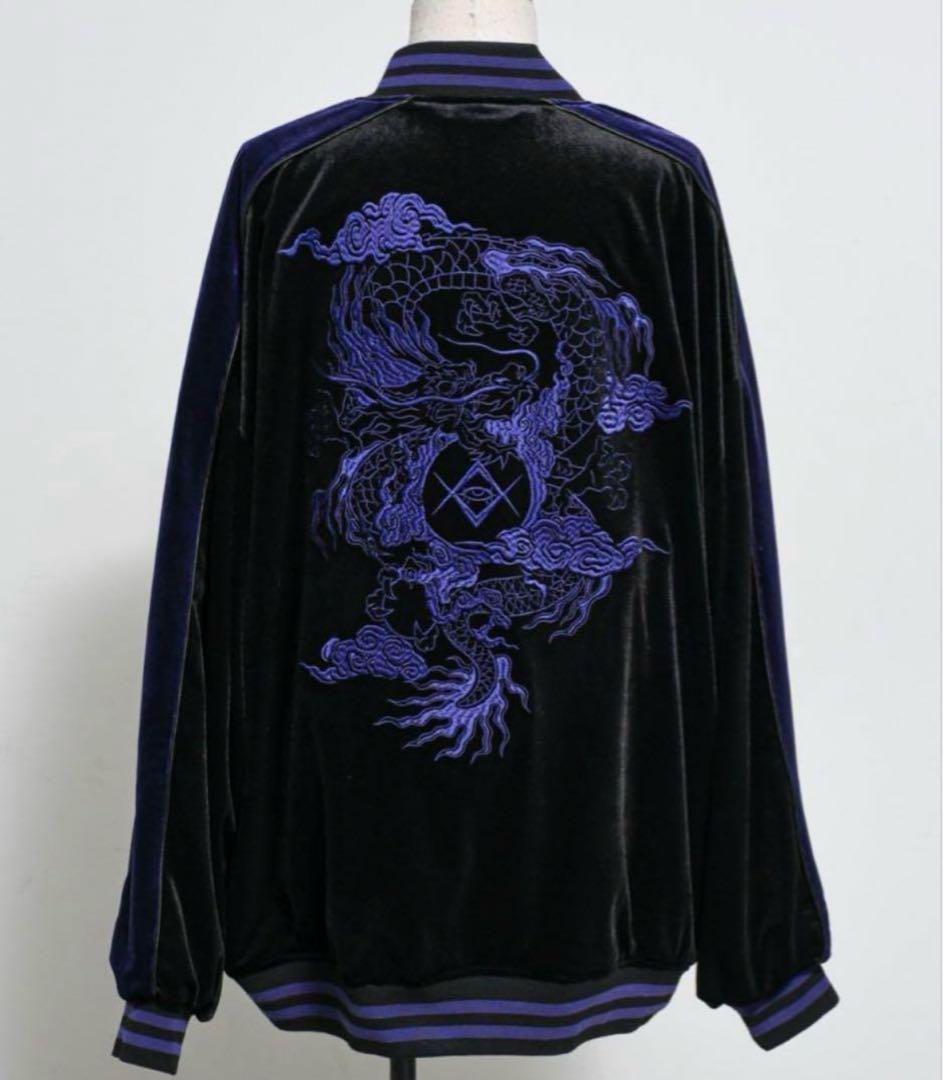 REFLEM(レフレム) ドラゴン刺繍ベロアスカジャン 地雷 サブカル