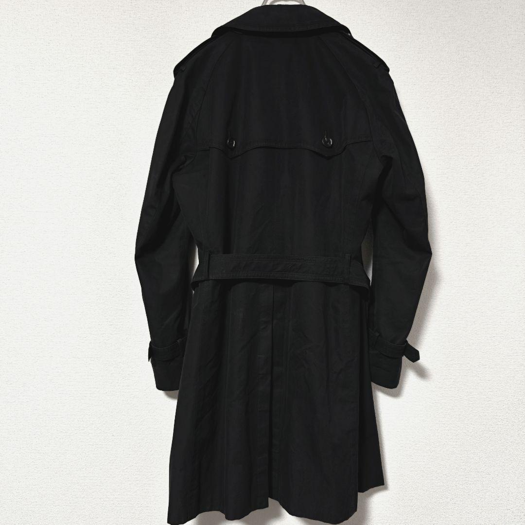サンヨー トレンチコート 黒 L コットン 水牛ボタン 100年コート ライナー