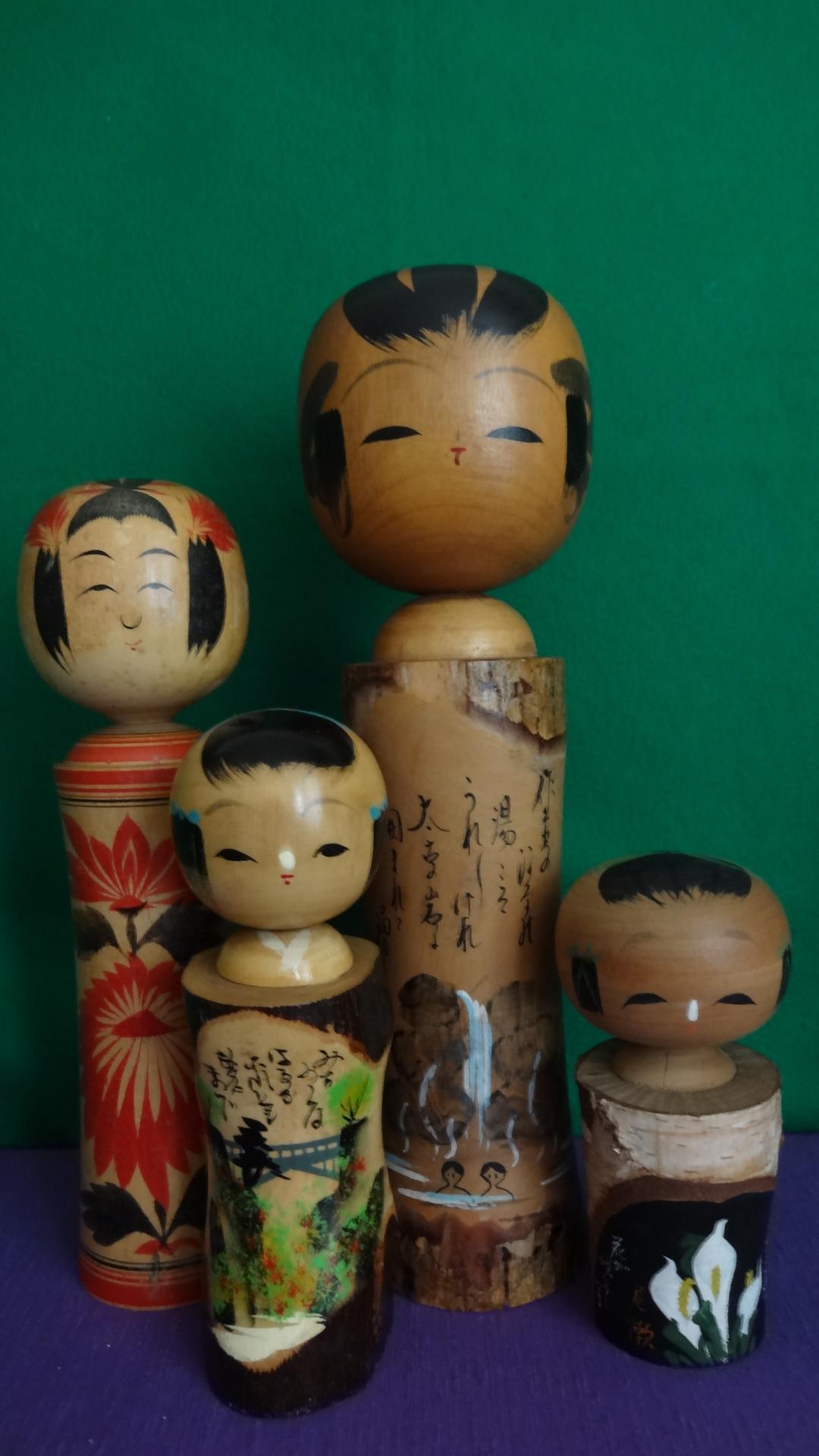 こけし 宮城県（ 作並・仙台・鳴子 ）群馬県（ 尾瀬 ）作者印有 日本伝統工芸品