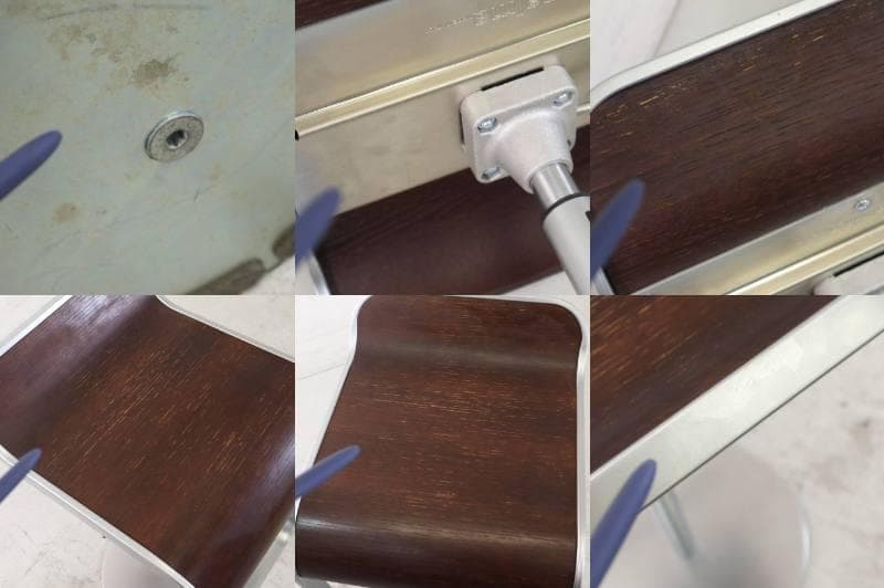 はなこ様6の3ラパルマ レム ハイスツール 板座 オーク突板 ブラウン昇降回転9