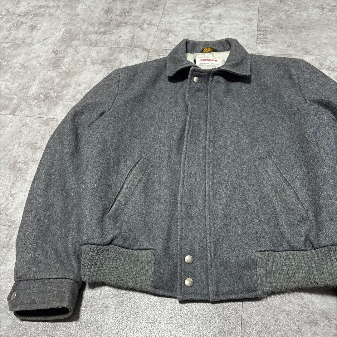 80s vtg campus USA製　wool bomber jacket