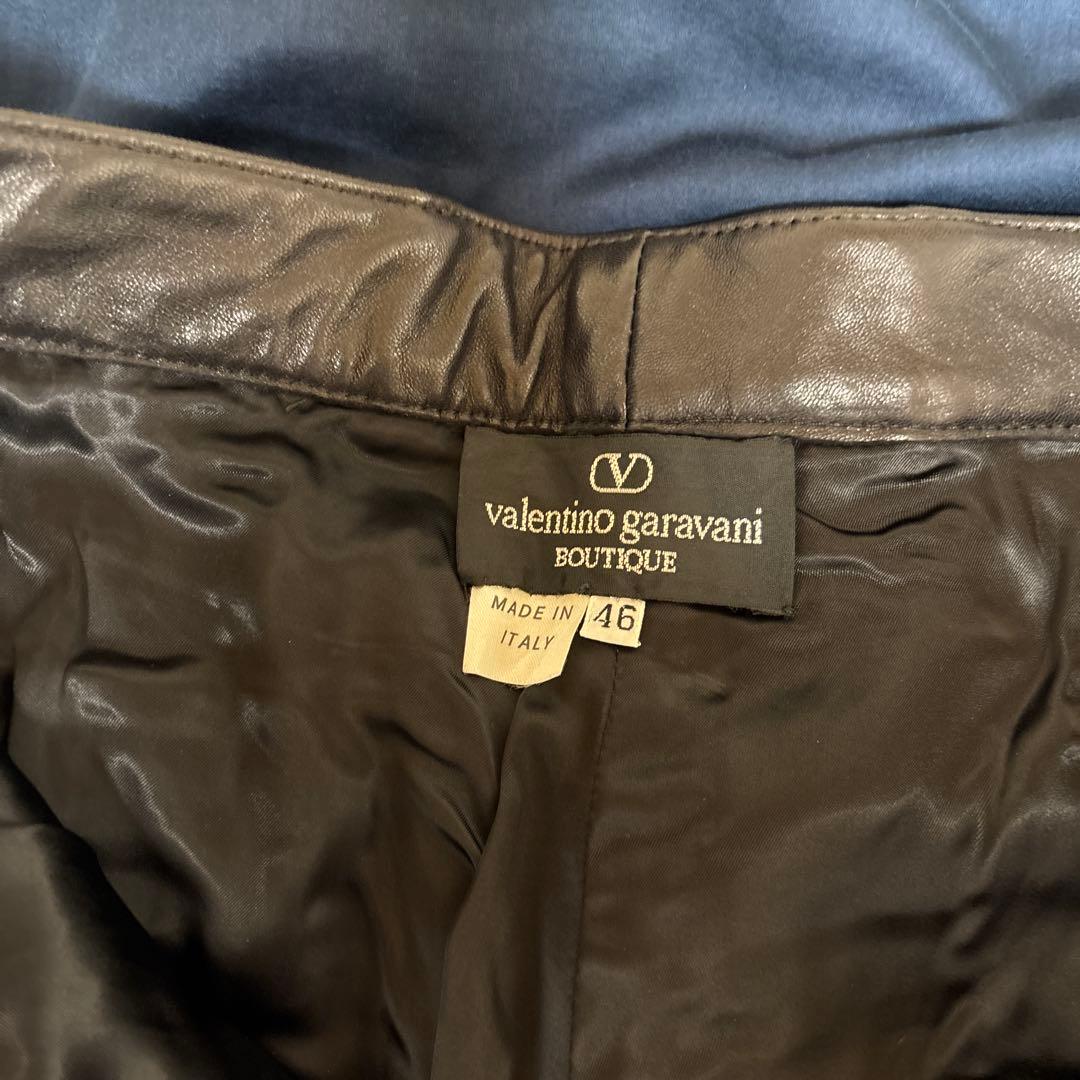 Valentino Garavani VERA PELLE本革 レザーパンツ46