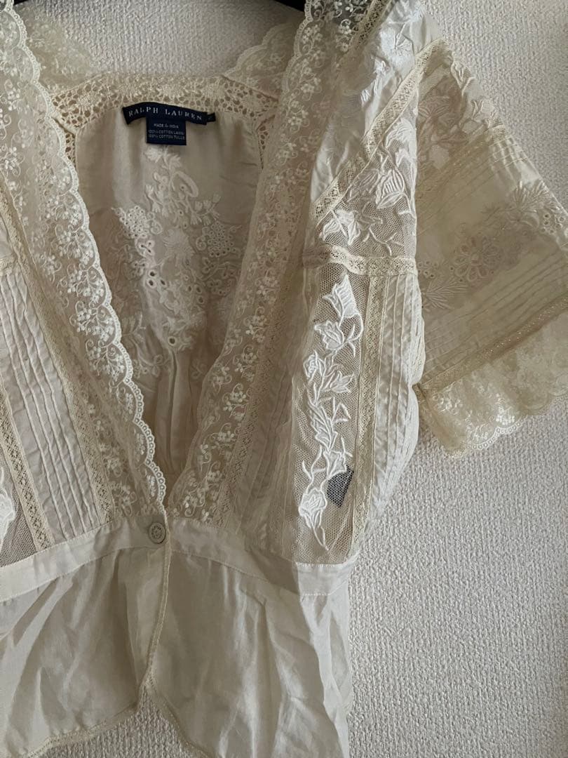 本日値下　ラルフローレン　アンティーク　ヴィンテージ風　レースブラウス